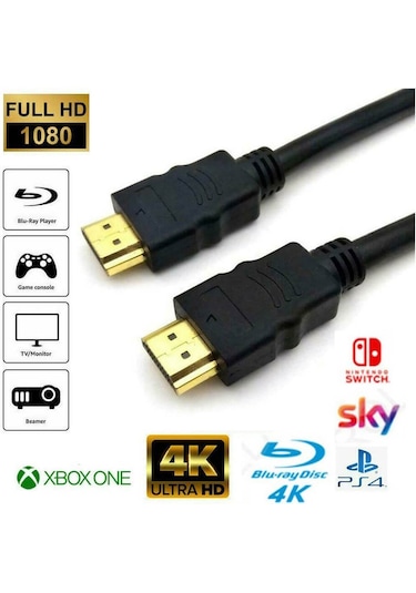 Hdmi Kablo 4K 3D Ağ Destekli 60Hz 18G Bps Ultra HD - 50cm