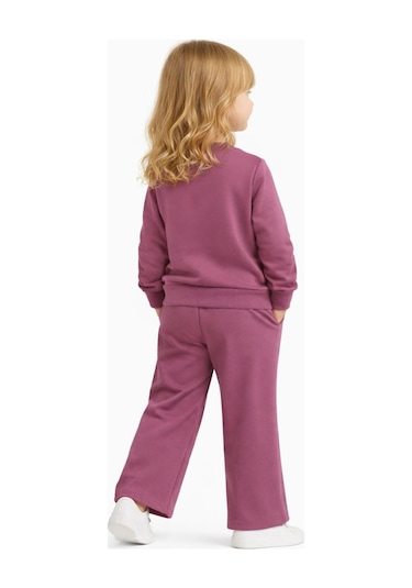 Kız Çocuk Taşlı Sweatshirt Pantolon Takım Bgl-st05273 MÜRDÜM