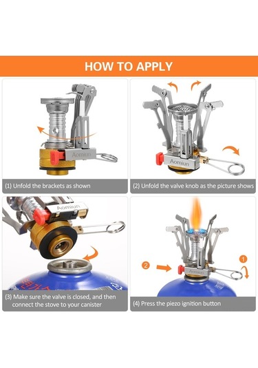 Artfulabode Yürüyüşü Yemek Ve Taşınabilir Sırt Pişirme Piknik Piezo Ocakları, Ocak. Ocak, Mini Mekan Kampı, Kamp Kamp İle İçin Gümüş Gaz Dış Dağ Cep Çantası Ateşleme Aomiun Hq Gümüş