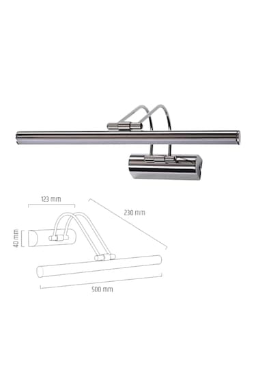 10w 50cm Krom Flüt Aplik 6500k Beyaz Işık Krom