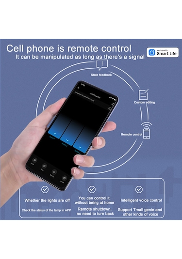 Youtek 3 Yollu Cam Dokunmatik Wifi Akıllı Anahtar - Led Işık, Sıfır Ateş Bağlantısı, Yx-ws003a Beyaz