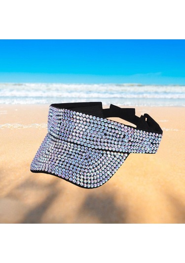 Rhinestone Kaplama Güneşlikli Şapka Kadın Ve Erkekler İçin Sporcu Şapkası, Tenis Ve Outdoor Aktiviteler İçin Moda Aksesuarı Çok Renkli
