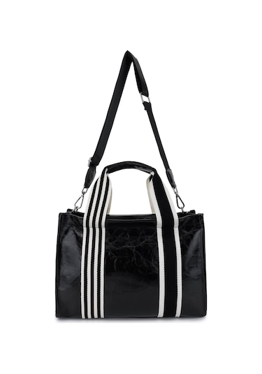 Tamer Tanca Kadın Vegan Siyah Rugan Omuz Çanta 1003 3000 Bn Cnt Y25 Sıyah Krsk Rgn Siyah