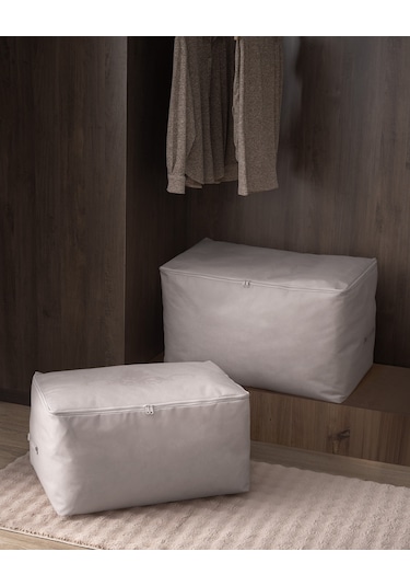 Madame Coco Çiçek Desen Baskılı 2'li Hurç - Gri 8684427147726 Gri