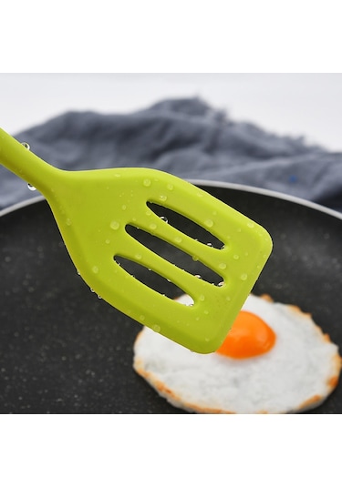 Kırmızı Silikon Oluklu Turner Mutfak Pişirme Araçları Yapışmaz Pişirme Spatula Krep Kızartma Tavası Kürek Silikon Pişirme Gereçleri