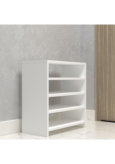 Kenzlife Ayakkabılık Konevi Mat Beyaz Suntalam 065 060 30 Oniki Çift Ayakkabı Kapasitesi Arkalıksız Beyaz