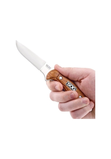 Sog Ht022l Huntspoint Ahşap Saplı Avcı Kamp Bıçağı Kahverengi