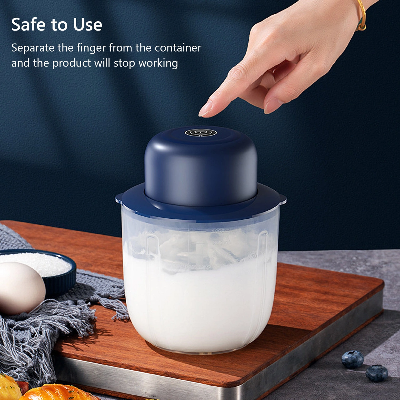 Youmex Ev Kullanıma Usb Şarjlı 1000ml Dört Eksenli Mikser - Kablosuz Kullanim, Elle Tutmaya Gerek Yok, Krema Ve Yumurta Çırpıcı Yeşil