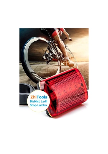 Zhltools Ledli Bisiklet Arka Stop İkaz Lambası Kırmızı