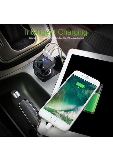 Araç Fm Transmitter 5.0 Bluetooth Araç Kiti Usb Mp3 Sd Kart Flash Için Uygun Çakmaklık Girişli