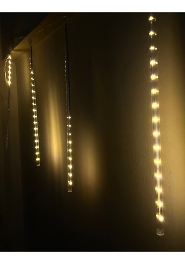 Sekizgen Led 8'li Günışığı Eklenebilir Meteor Yağmur Tüp Led Işık Dekoratif Ve Yılbaşı Aydınlatma Günışığı