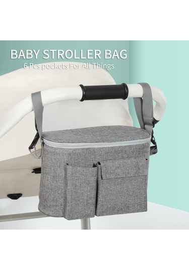 Maiyame Sulama Dayanıklı Isı Yalıtımlı Bebek Arabası Çantası - Çok Fonksiyonlu Anne Çantası, İç Bölmeli, Taşınabilir Askılı, Siyah Büyük Kapasite Siyah