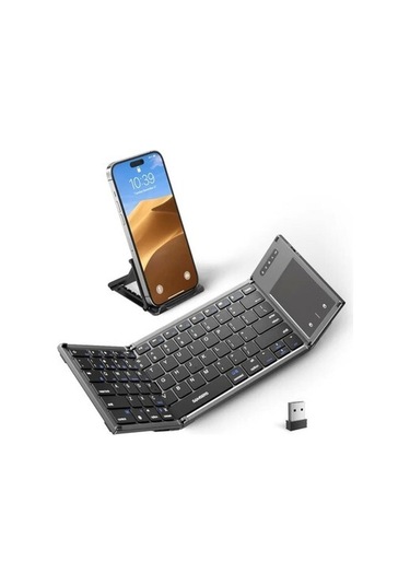 Samsers Dokunmatik Yüzeyli Katlanabilir Bluetooth Klavye Dark Gray