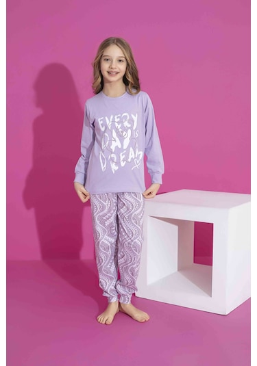 Tarık 10-15 Yaş Kız Çocuk Pijama Fashion Dream 2965250 - Lila Lila