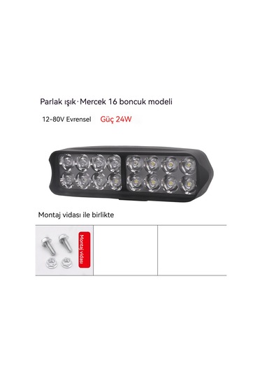 Motosiklet Lambası Modifiye Harici Spot Işık Süper Parlak 12 V60vled Far Spot Işığı B-56