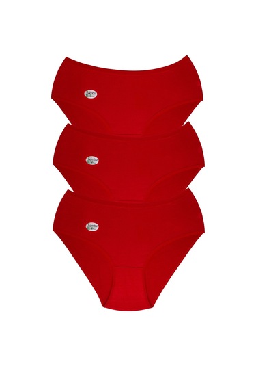 Dondeza 3'Lü Bambu  L / Xl Beden Kırmızı 14 Kadın Külot Kırmızı