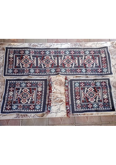 Parlak Dokuma Oto Koltuküstü Kilim Gri