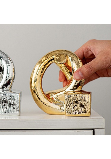 Homyl Düğüm Heykeli Dekor Tatil Hediye Masaüstü Altın