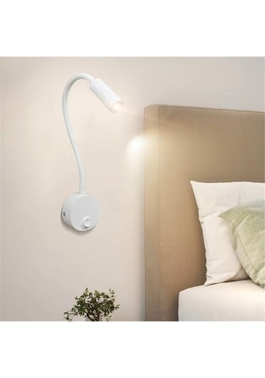 Ulzyvf 3w Led Duvar Lambası, Otel Okuma Işığı, Anahtarlı Usb Kitap Lambası, 2 Adet Beyaz Beyaz