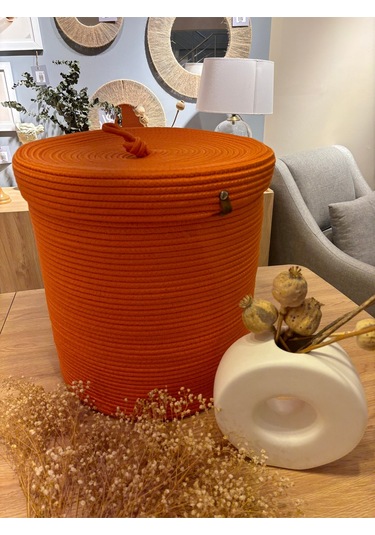 Victor Çok Amaçlı Düzenleyici Kapaklı Sepet,kapaklı Saksılık, Kapaklı Organizer 36x40 - Büyük Boy Turuncu