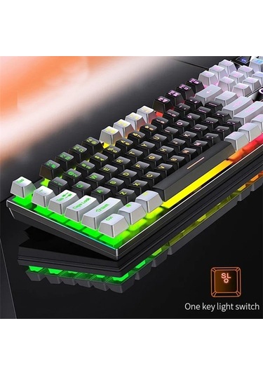 104 Tuşlu Gaming Klavye Rgb Işıklı Animasyon Modlu Mekanik Hisli Klavye Oyuncu Klavyesi