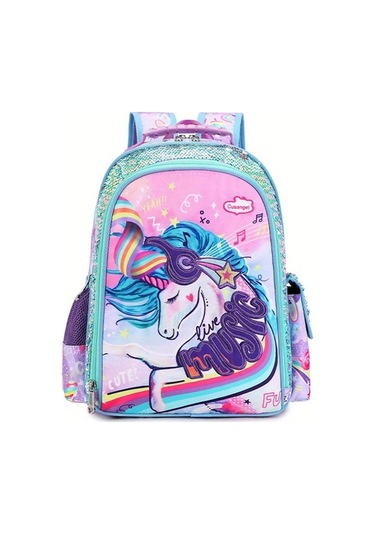 Maxaccess Unicorn Single Bag Unicorn Dino Print Okul Cantasi Ayarlanabilir Askili Buyuk Bolmeli Tekli Unicorn Çantası