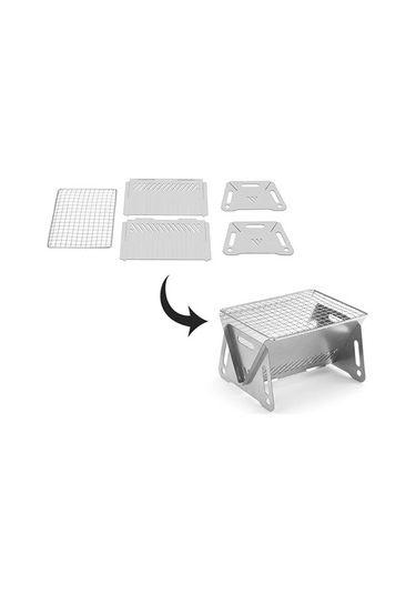 Wondernest Soba Piknik Paslanmaz Kömür Katlanır Kamp Izgara Halı Çelik Barbekü Mangal - Pratik Ve Dayanıklı Çok Renkli