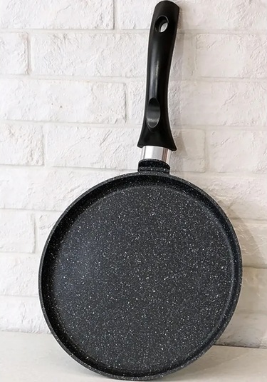 Kukmara Granit Yapışmaz 22 Cm Krep Tavası 473647535 Siyah Mermer