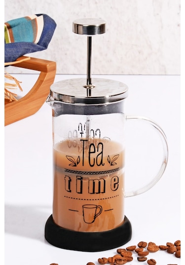 Silikon Kaydırmaz Tabanlı Cam French Press -350 ML