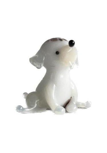 El Yapımı Mini Murano Cam Köpek Biblo A93-02