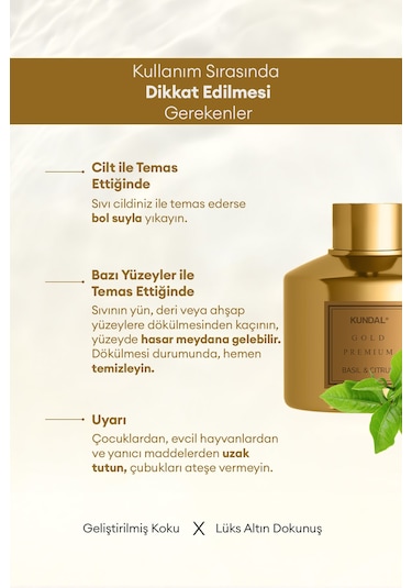Kundal Basil & Citrus Gold Edition Perfume Diffuser 2 x 200 ML