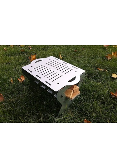 Katlanır Paslanmaz Mangal ve Ateş Çukuru 30x25cm - Çantalı