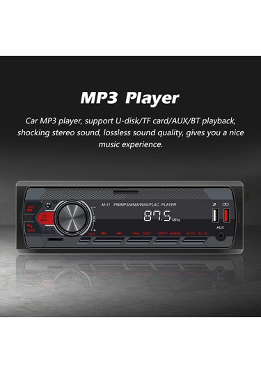 Padalink Araç Bluetooth Mp3 Çalar Fm Radyo Usb Şarj Uzaktan Kumandalı Renkli Işıklı