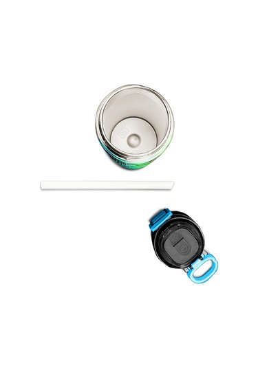 Coral High Kids Kulaklık Game Desenli Pipetli Ve Direkt İçim Çelik Termos 500 Ml 31841 Yeşil - Pembe