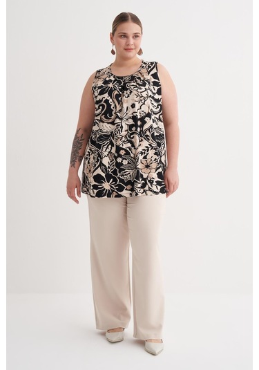 Pile Detaylı Örme Bluz-6236 Siyah