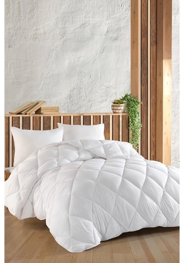 Zeynep Tekstil Çift Kişilik Silikon Yorgan Seti + Yastık 2 Adet Beyaz