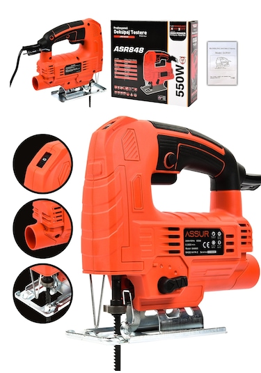 Assur ASR848 550W Elekrikli Dekupaj Testere Kırmızı