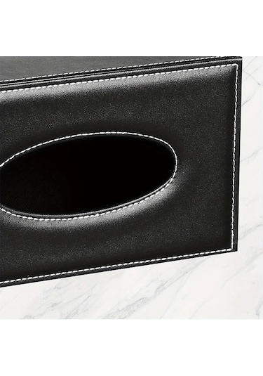 Tongdashop Beyaz Renkli Çok Bölmeli Şık Suni Deri Mendil Kutusu Telefon Ve Kumanda Saklama Beyaz