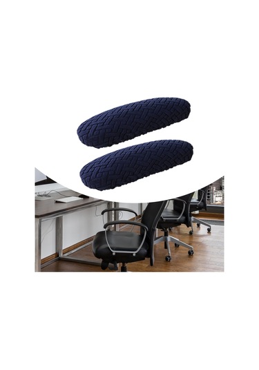 Suntek 2 Adet Ofis Koltuğu Kol Dayama Kılıfları KOYU MAVİ