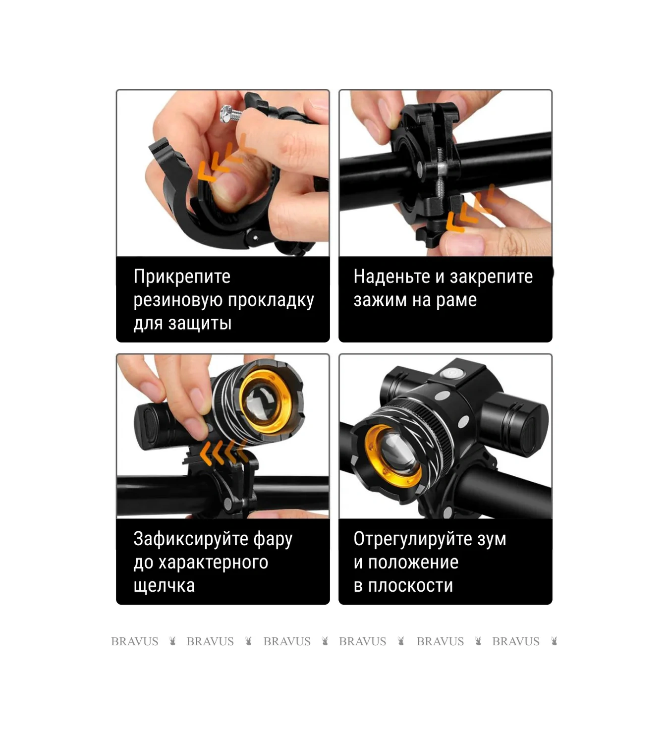 Bravus Parlak Bisiklet Farı, Led Ampul, Usb Şarjlı Akkolu Şarj Edilebilir 153976393 Siyah