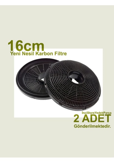 Esty Uyumlu 3457.9.110.01 Ankastre Davlumbaz Aspiratör İçin 2 Adet Yeni Nesil Karbon Filtre