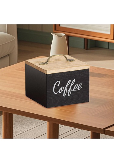 Suntek Kapaklı Kahve Pod Tutucu Tezgah Mutfak Masası Için Çok Siyah