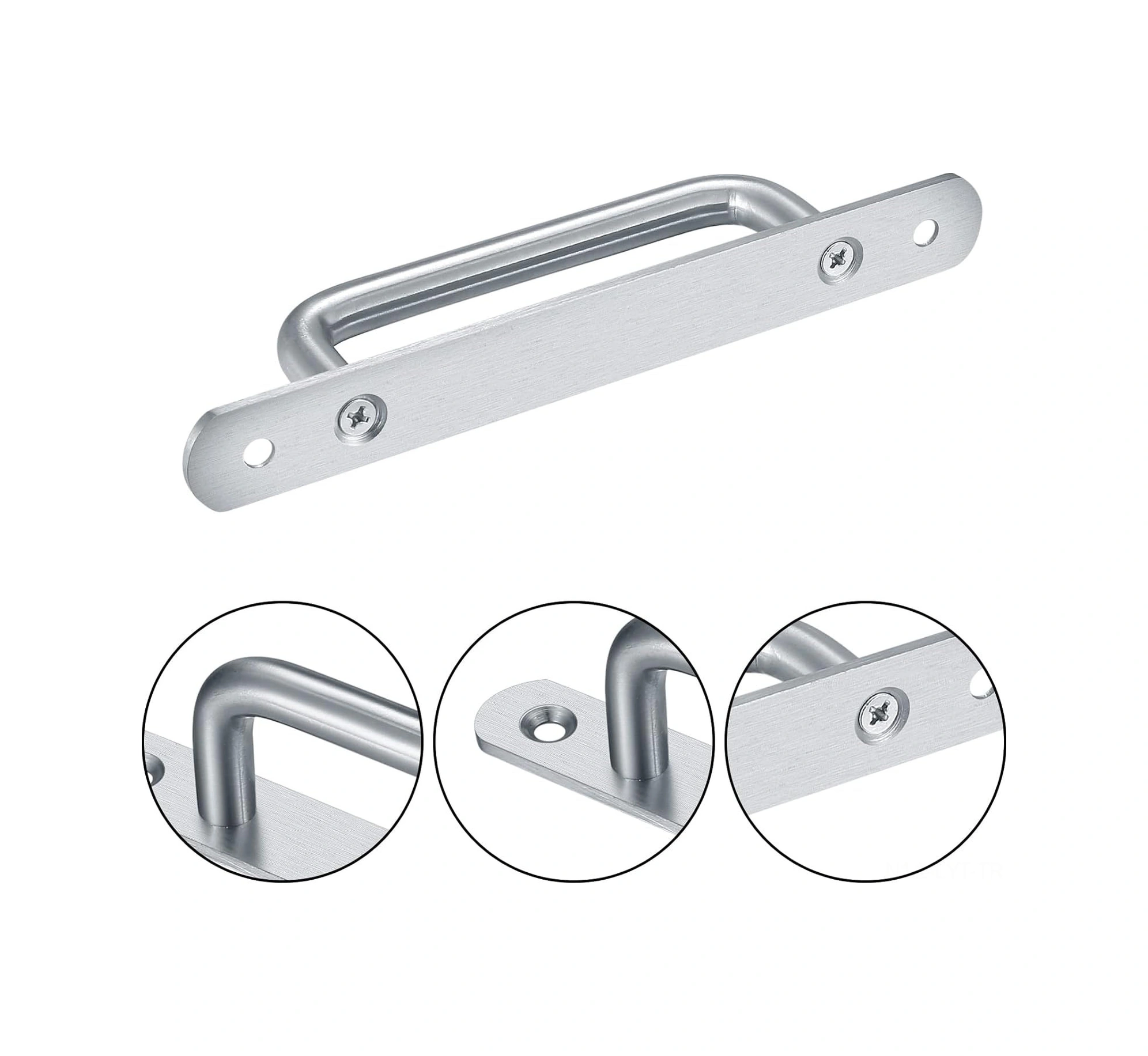 Youtek Stainless Steel Kayar Kapı Tutamakları Tabanlı 160mm - Dolap, Gardrop, Dolap Ve Çekmeceler İçin Dayanıklı Tuvalet Tutamakları Gümüş