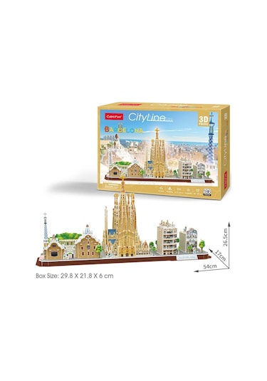 MC256H Cubic Fun, City Line - Barcelona - İspanya , 3 Boyutlu Pu