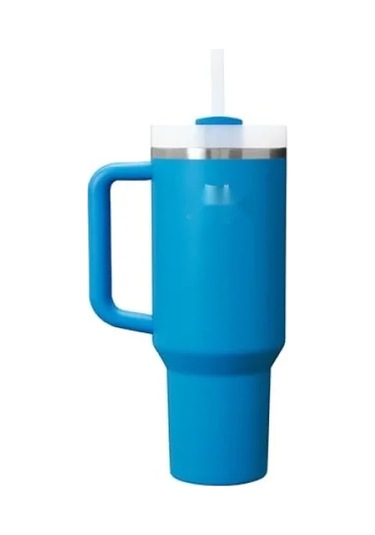 Pipetli Termos Bardak, Mavi, 0.89 Litre -