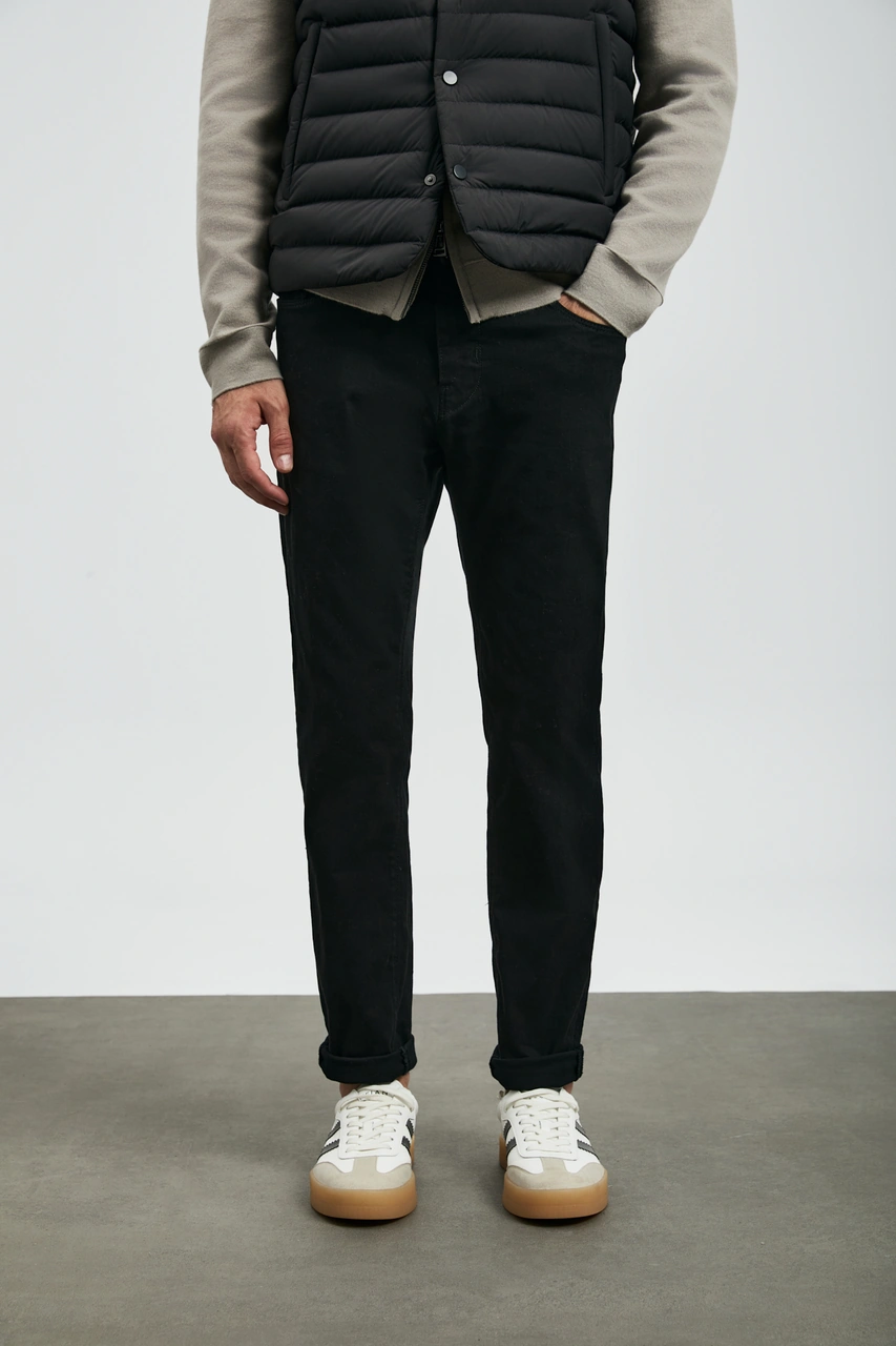 Lufian Anton Smart Jean Erkek Pantolon Slim Fit Siyah Siyah 112200260100100 Siyah