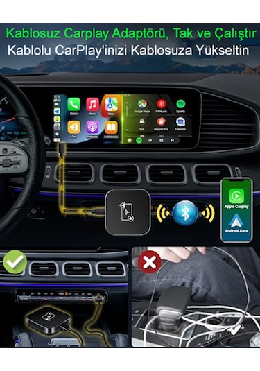 Magazashop Kablosuz Görüntü Aktarım Car Play Adaptörü Apple Ve Android Cihazlar Için Diğer