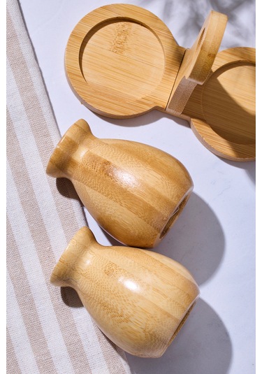 Duke Bambu 2 Parça Standlı Tuzluk-biberlik Dogalbambu Bambu