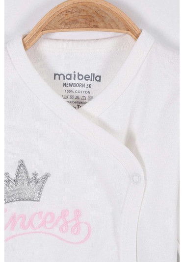 Prenses Desenli Müslin Kız Bebek Hastane Çıkışı Bebek Kıyafetleri Yenidoğan Hastane Çıkış Seti 5 Li Ekru