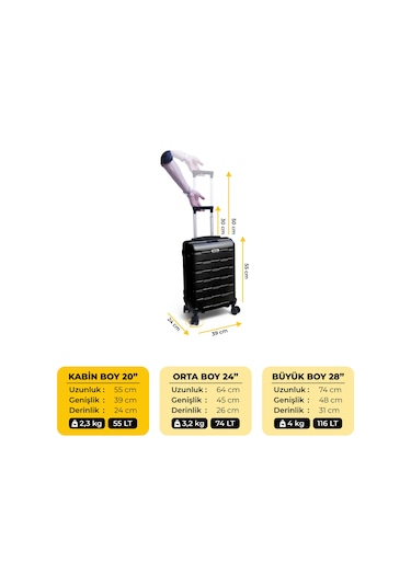 Biggdesign Moods Up Tsa Kilitli 20" Abs Gövdeli Valiz Kabin Boy-siyah